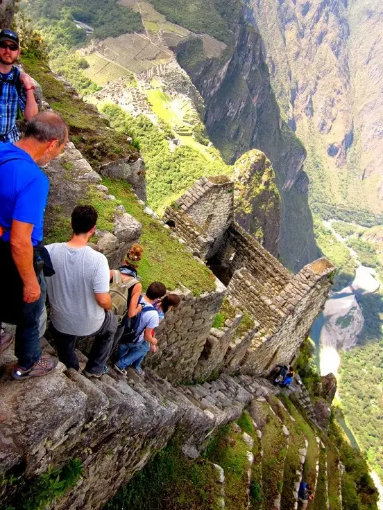 Huayna Picchu steep stone stairs